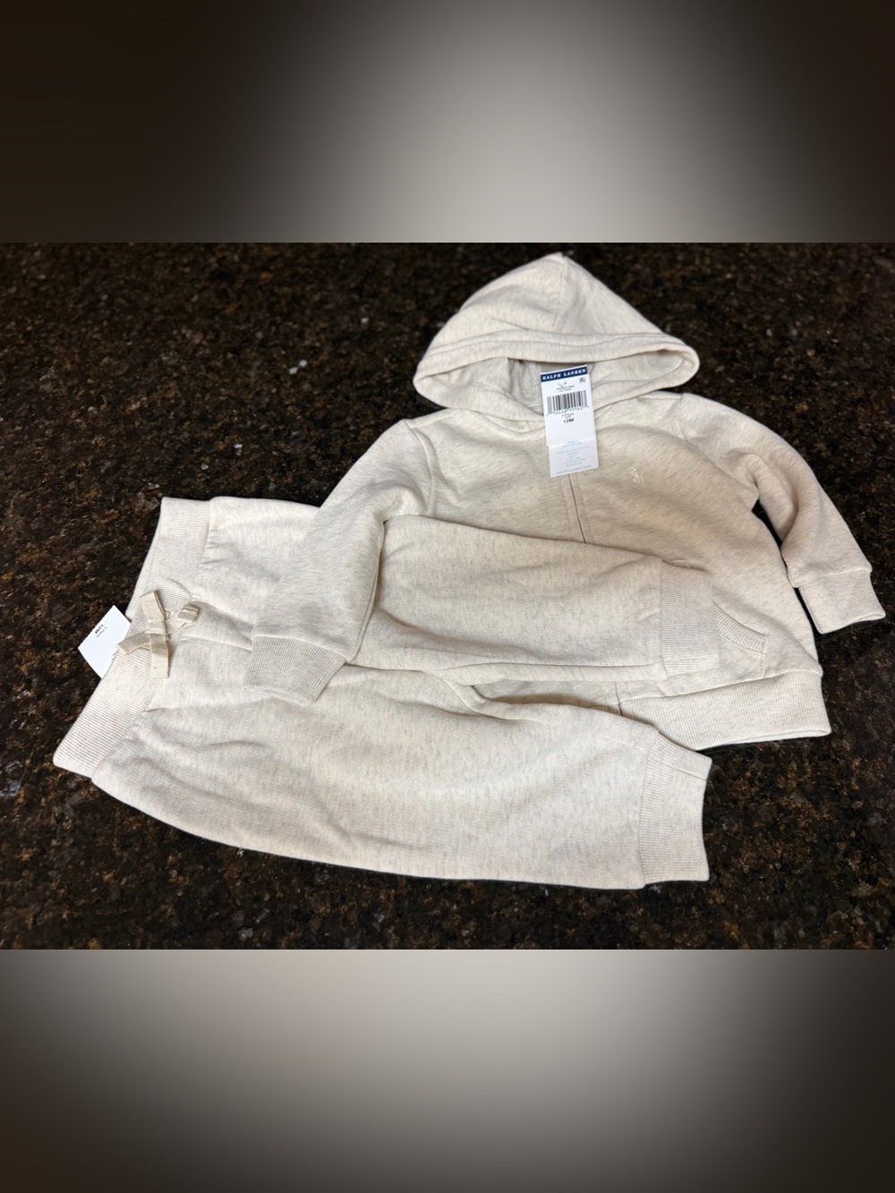 Ralph Lauren Cream Kids Hooded Pajama Set